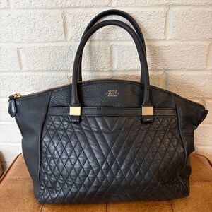 Vince Camuto Darcy Black Quilted Satchel
